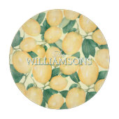 Personalized Lemons Greenery  Schneidebrett (Vorderseite)