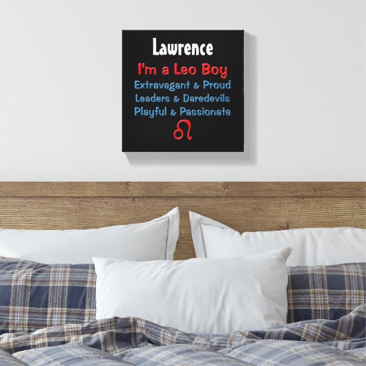 Personalized Leo Boy Zodiac Leinwanddruck (Insitu (Schlafzimmer))