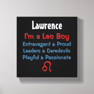 Personalized Leo Boy Zodiac Leinwanddruck