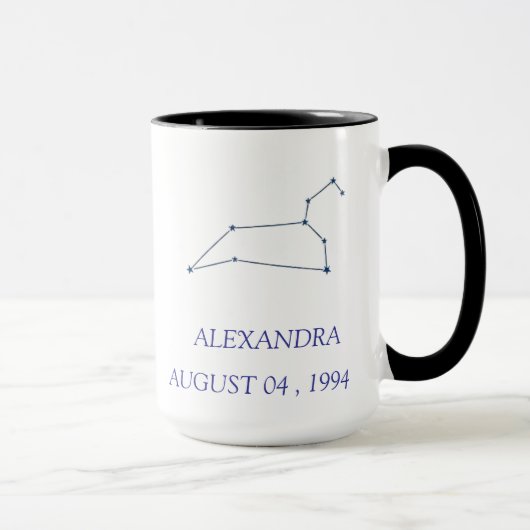 Personalized Leo Constellation Mug - Custom Star S Tasse (Rechts)