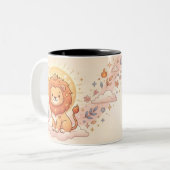 Personalized Leo Zodiac Photo Mug Zweifarbige Tasse (Vorderseite Links)