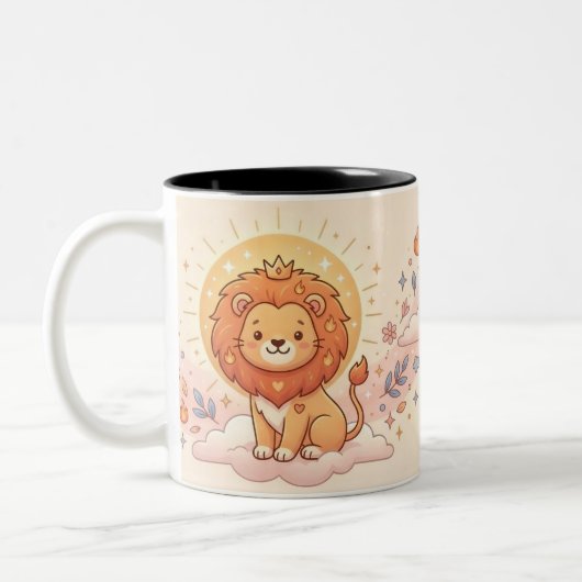 Personalized Leo Zodiac Photo Mug Zweifarbige Tasse (Links)