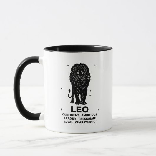 Personalized Leo Zodiac sign Name and traits Tasse (Links)