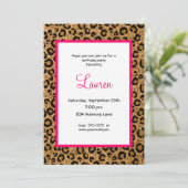 Personalized Leopard 30th Birthday Invitation Einladung (Stehend Vorderseite)