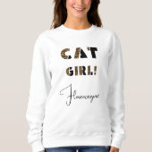 Personalized Leopard Stylish Wild Cat Girl White Sweatshirt (Vorderseite)