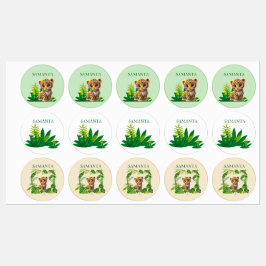 Personalized Leopard Waterproof Labels Etiketten