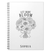 Personalized Let Hope Bloom Zinnia Bouquet Custom Notizblock (Vorderseite)
