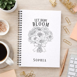 Personalized Let Hope Bloom Zinnia Bouquet Custom Notizblock