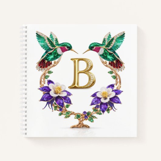 Personalized Letter B Wedding Planner Hummingbird Notizblock (Vorderseite)