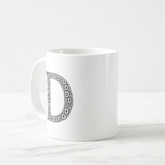 Personalized Letter D Coffee Mug Gift Kaffeetasse (Vorderseite Links)