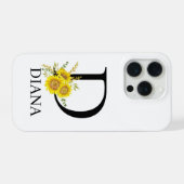 Personalized Letter D Sunflower Phone Case  iPhone Hülle (Rückseite (Horizontal))