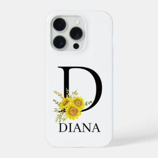Personalized Letter D Sunflower Phone Case  iPhone 15 Pro Hülle