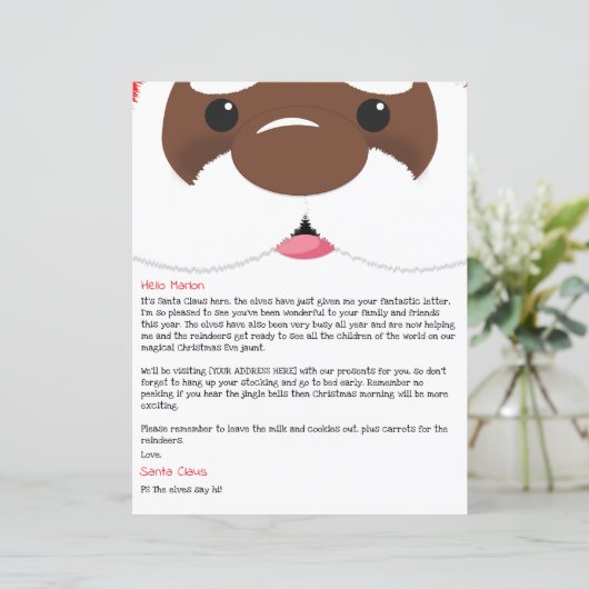Personalized Letter From African American Santa  (Stehend Vorderseite)