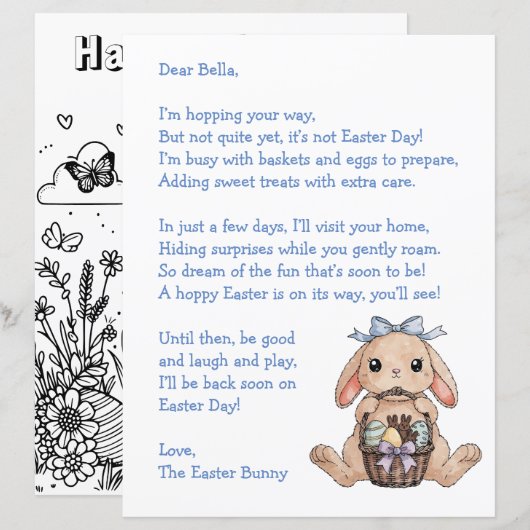 Personalized Letter & from the Easter Bunny (Vorne/Hinten)