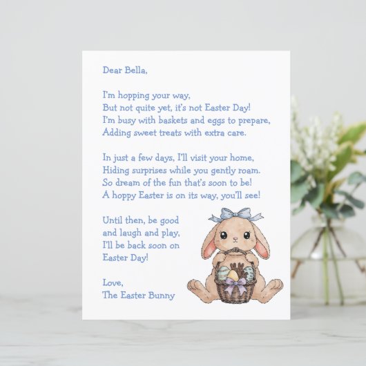 Personalized Letter & from the Easter Bunny (Stehend Vorderseite)