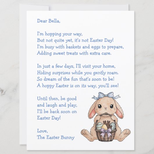 Personalized Letter & from the Easter Bunny (Vorderseite)