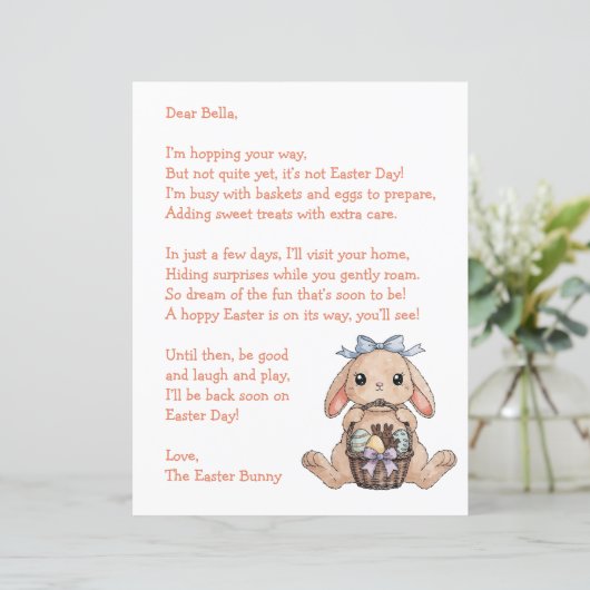 Personalized Letter & from the Easter Bunny (Stehend Vorderseite)
