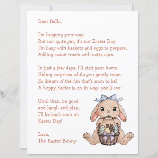 Personalized Letter & from the Easter Bunny (Vorderseite)
