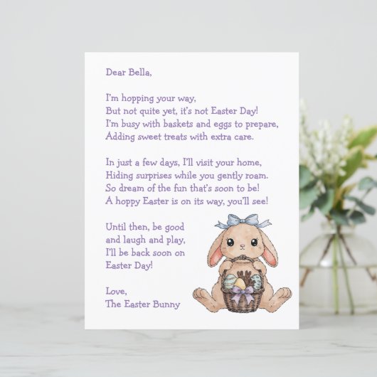 Personalized Letter & from the Easter Bunny (Stehend Vorderseite)