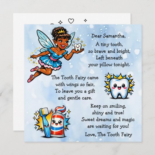 Personalized Letter from the Tooth Fairy (Vorne/Hinten)