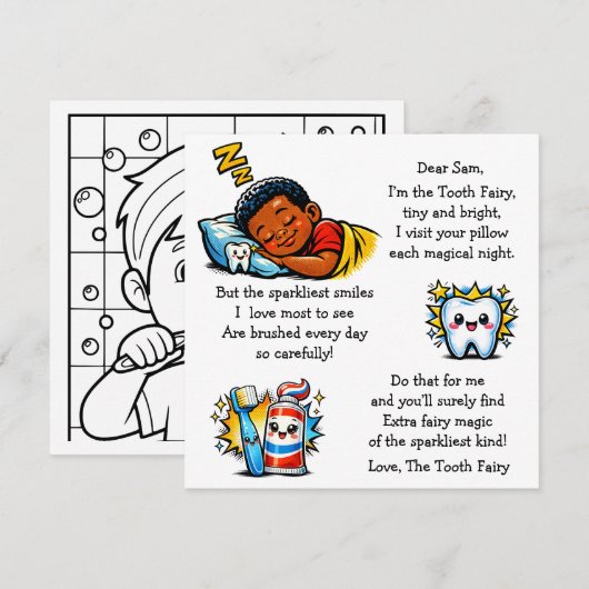 Personalized Letter from the Tooth Fairy (Vorne/Hinten)