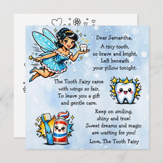 Personalized Letter from the Tooth Fairy (Vorne/Hinten)