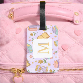 Personalized Letter Magic Books Girl Name Purple Gepäckanhänger