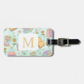 Personalized Letter Magic Books Girl School Green Gepäckanhänger (Vorderseite horizontal)