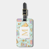 Personalized Letter Magic Books Girl School Green Gepäckanhänger (Vorderseite vertikal)