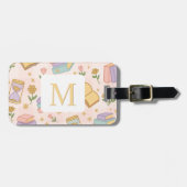 Personalized Letter Magic Books Girl School Pink Gepäckanhänger (Vorderseite horizontal)