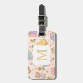 Personalized Letter Magic Books Girl School Pink Gepäckanhänger (Vorderseite vertikal)