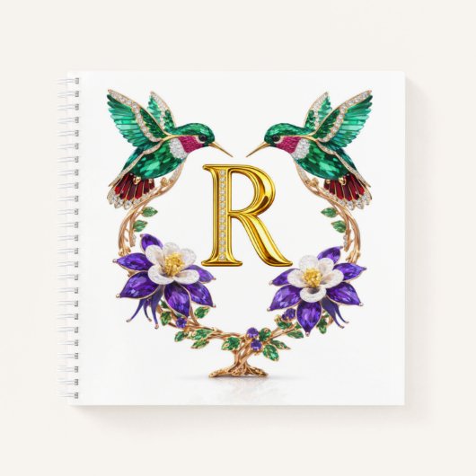 Personalized Letter R Hummingbird Wedding Gift Notizblock (Vorderseite)