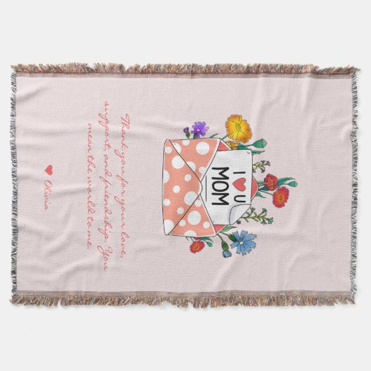 Personalized Letter to Mom Blanket Woven Throw Decke (Vorderseite)