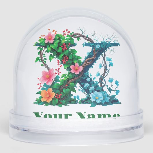 Personalized Letter X Schneekugeln (Vorderseite)