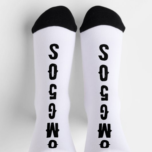 Personalized lettering black and white modern socken (Oben)