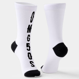 Personalized lettering black and white modern socken