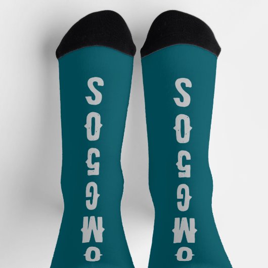 Personalized lettering blue and white Modern Socken (Oben)
