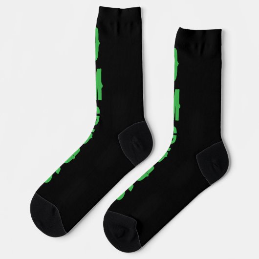 Personalized lettering Green and black modern Chic Socken (Linkes Detail)