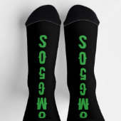 Personalized lettering Green and black modern Chic Socken (Oben)