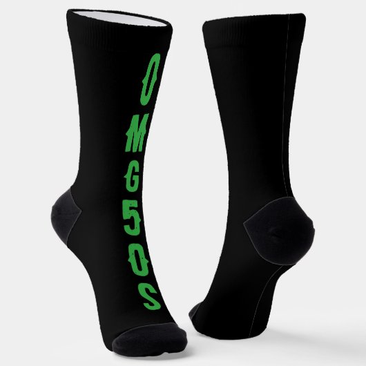 Personalized lettering Green and black modern Chic Socken (Gewinkelt)