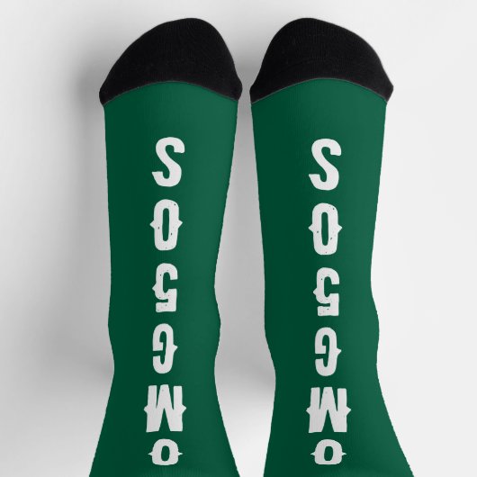 Personalized lettering natural greenery background socken (Oben)