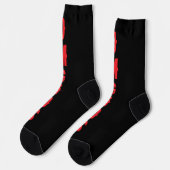 Personalized lettering red black modern background socken (Linkes Detail)