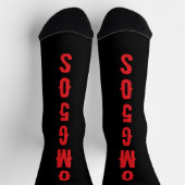 Personalized lettering red black modern background socken (Oben)