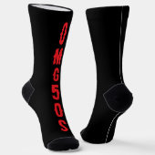 Personalized lettering red black modern background socken (Gewinkelt)