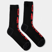 Personalized lettering red black modern background socken (Rechts)