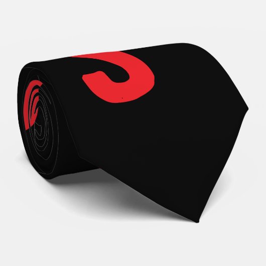 Personalized letters Modern red and black Chic Krawatte (Gerollt)