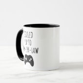 Personalized leveled Up To Son In Law Tasse (Vorderseite Links)
