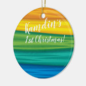 Personalized lgbtq rainbow flag lesbian gay bisexu keramik ornament (Links)