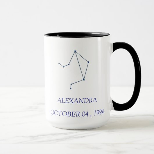 Personalized Libra Constellation Mug - Custom Zodi Tasse (Rechts)
