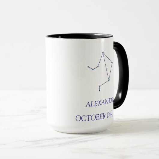 Personalized Libra Constellation Mug - Custom Zodi Tasse (VorderseiteRechts)